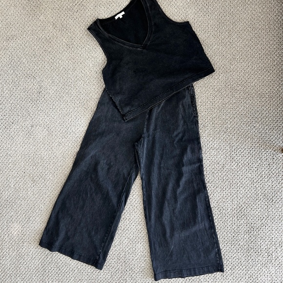 Set Z SUPPLY Scout Jersey Wide Leg Cropped Pant & Sloane Cropped Tank Top small - Picture 5 of 7